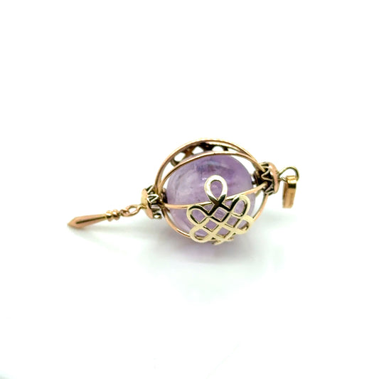 Vintage 10k Yellow Gold Amethyst Pendant