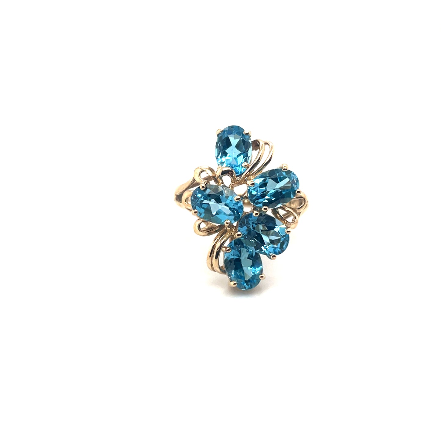 10k Yellow Gold Swiss Blue Topaz Ring