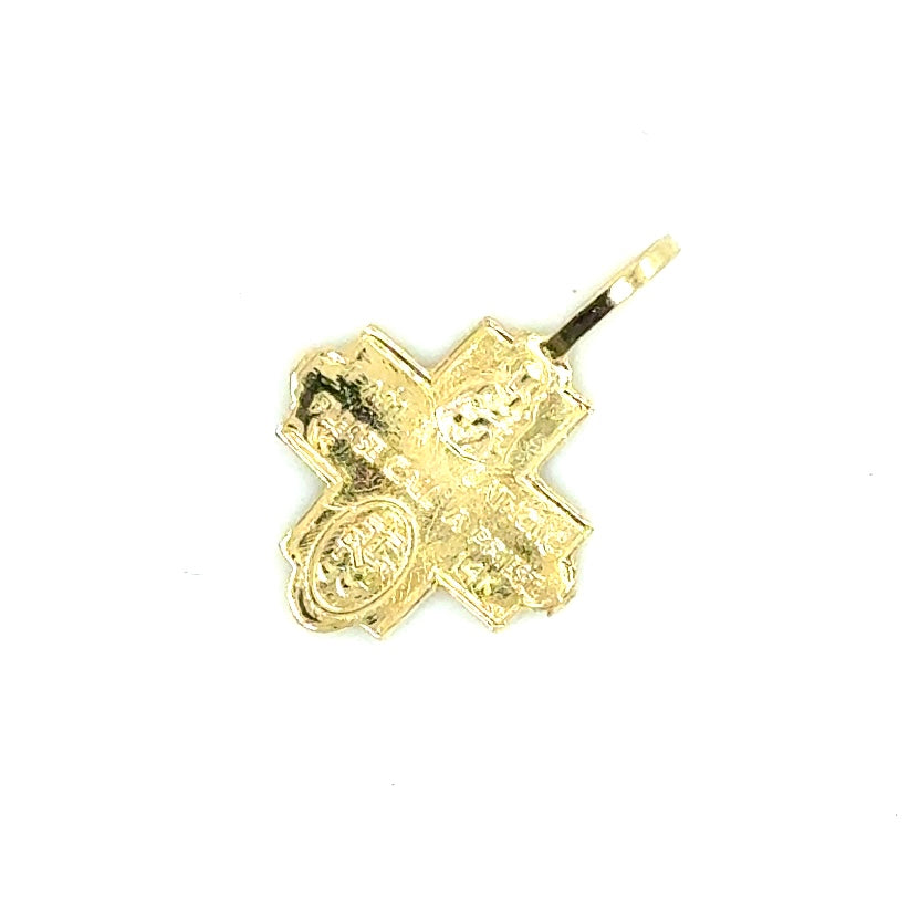 14k Yellow Gold Four Way Cross Medal Pendant
