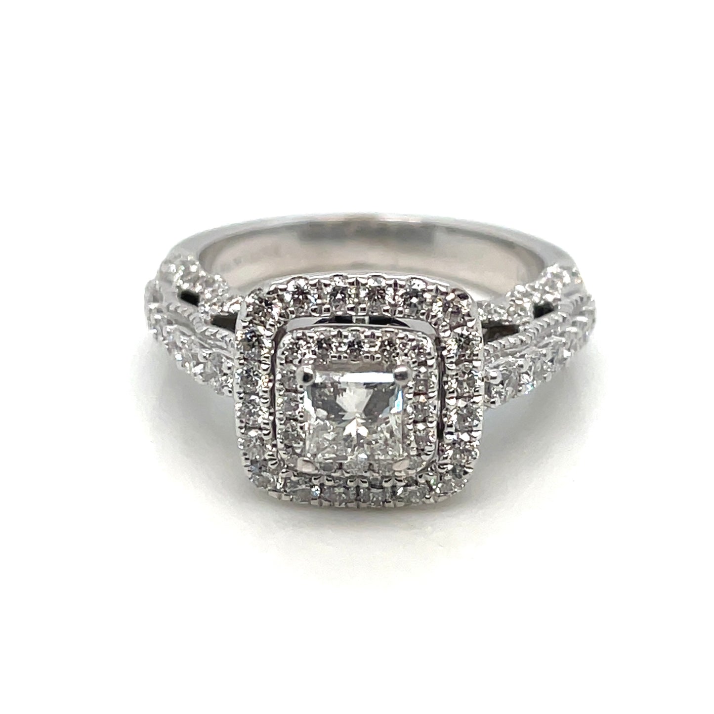 14k White Gold Vera Wang Love Engagement 1.32 CT TW Diamonds Ring