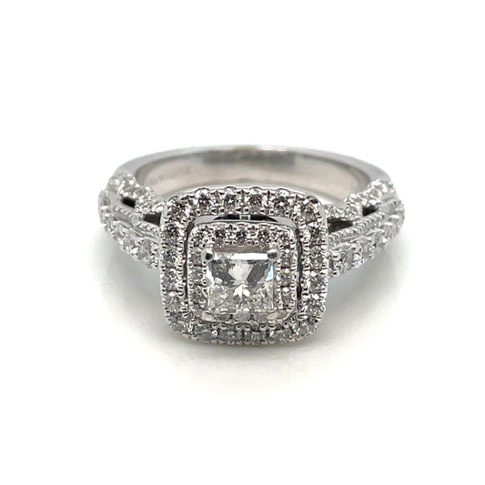 14k White Gold Vera Wang Love Engagement 1.32 CT TW Diamonds Ring