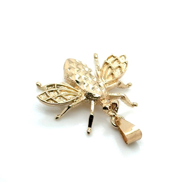 14k Yellow Gold Queen Bee Pendant