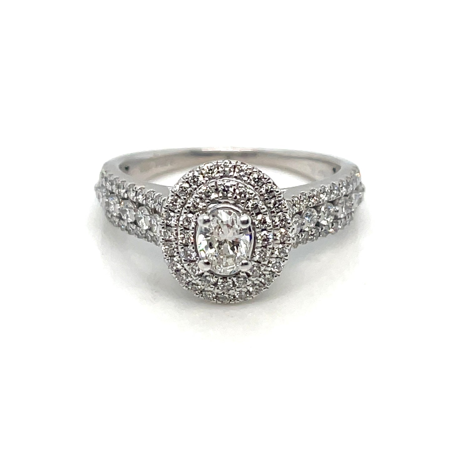 14k White Gold Engagement 1.55 CT TW Diamonds Ring