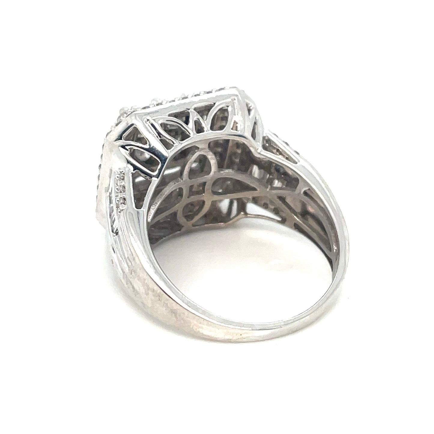 14k White Gold Engagement 3.30 CT TW Diamonds Ring