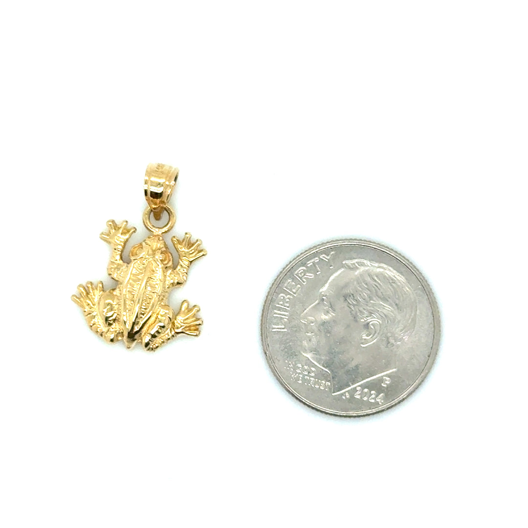 14k Yellow Gold Frog Pendant