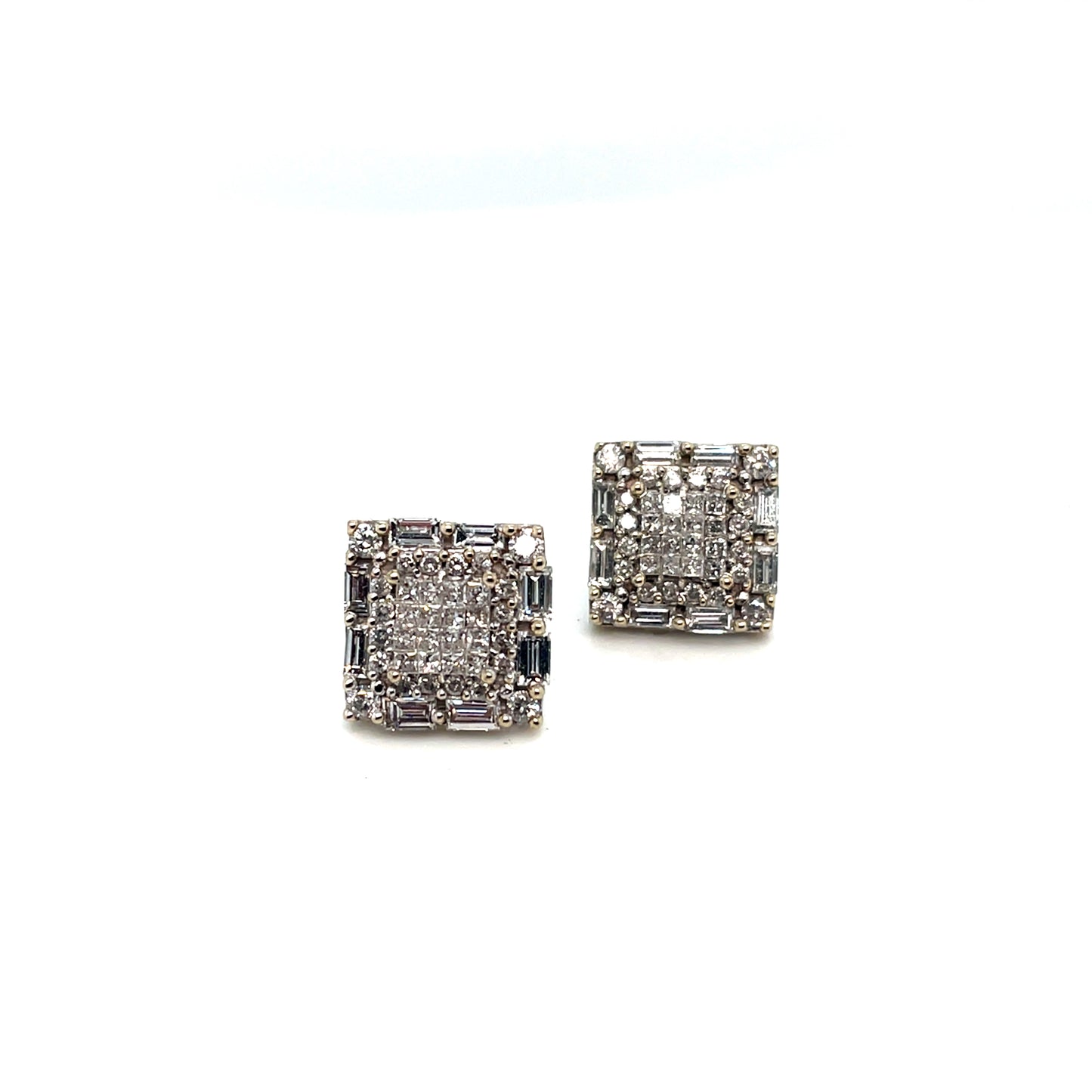 14k White Gold 1.8 CT TW Diamonds Earrings