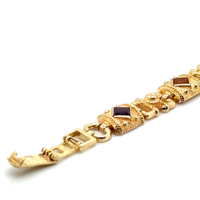 14k Yellow Gold with Stones Bracelet