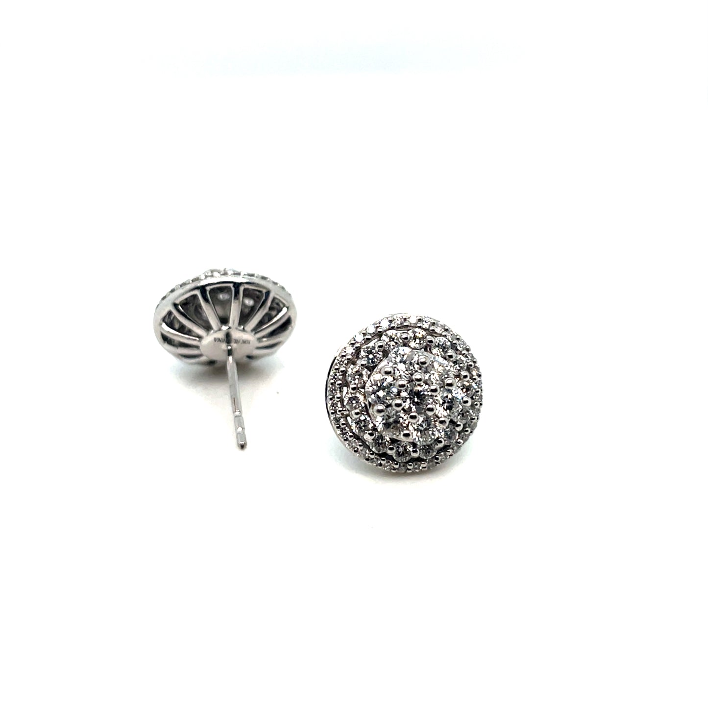 10k White Gold 2.2 CT TW Diamonds Earrings
