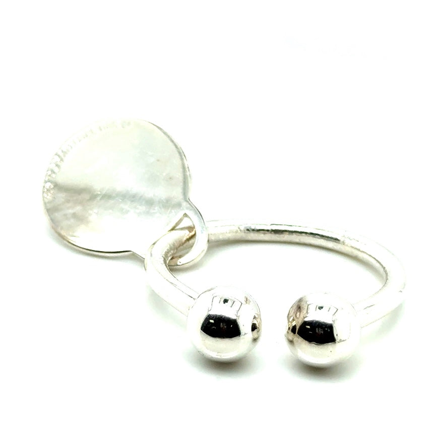Authentic Vintage Tiffany & Co. Sterling Silver Key Chain Round Charm