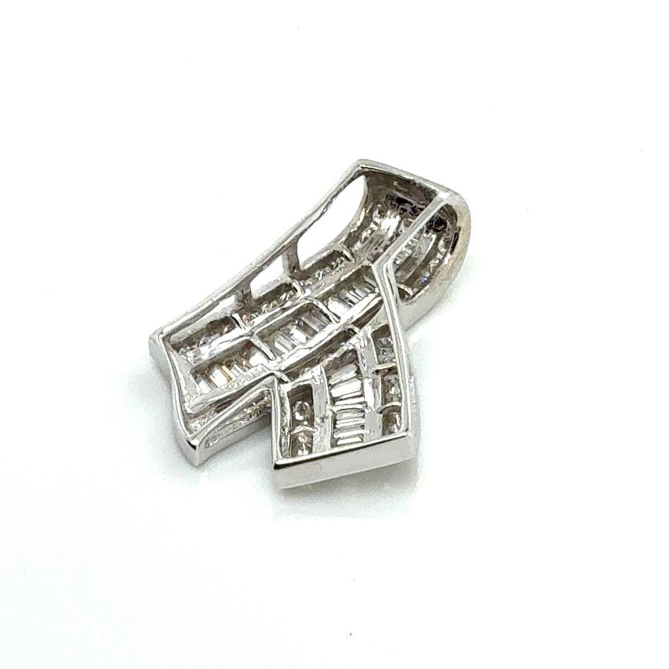 New 14k White Gold 2 CT TW Diamond Pendant