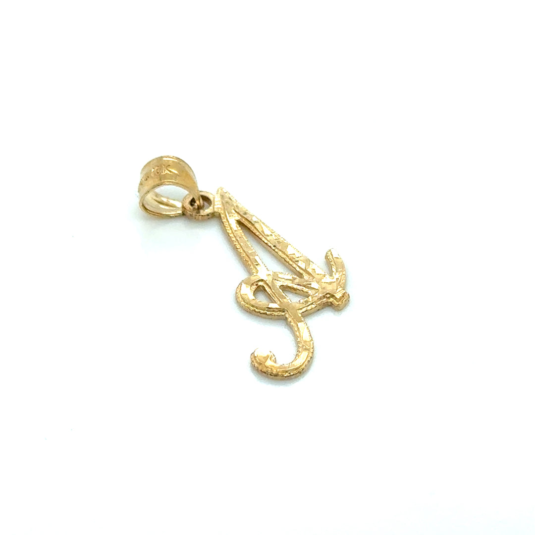 10k Yellow Gold Letter “A” Pendant