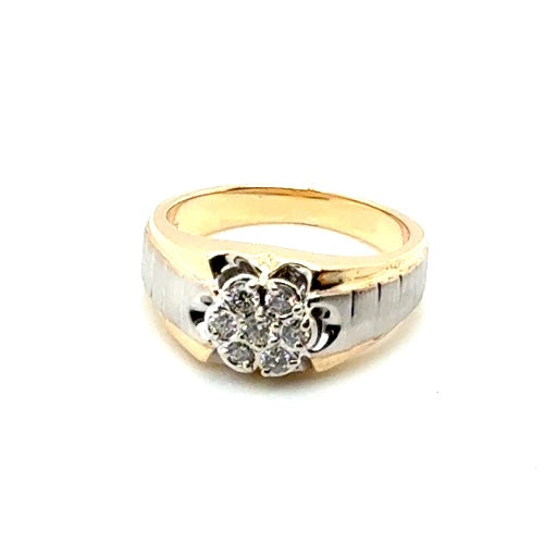 10k Yellow and White Gold 0.35 CT TW Diamonds Men’s Ring