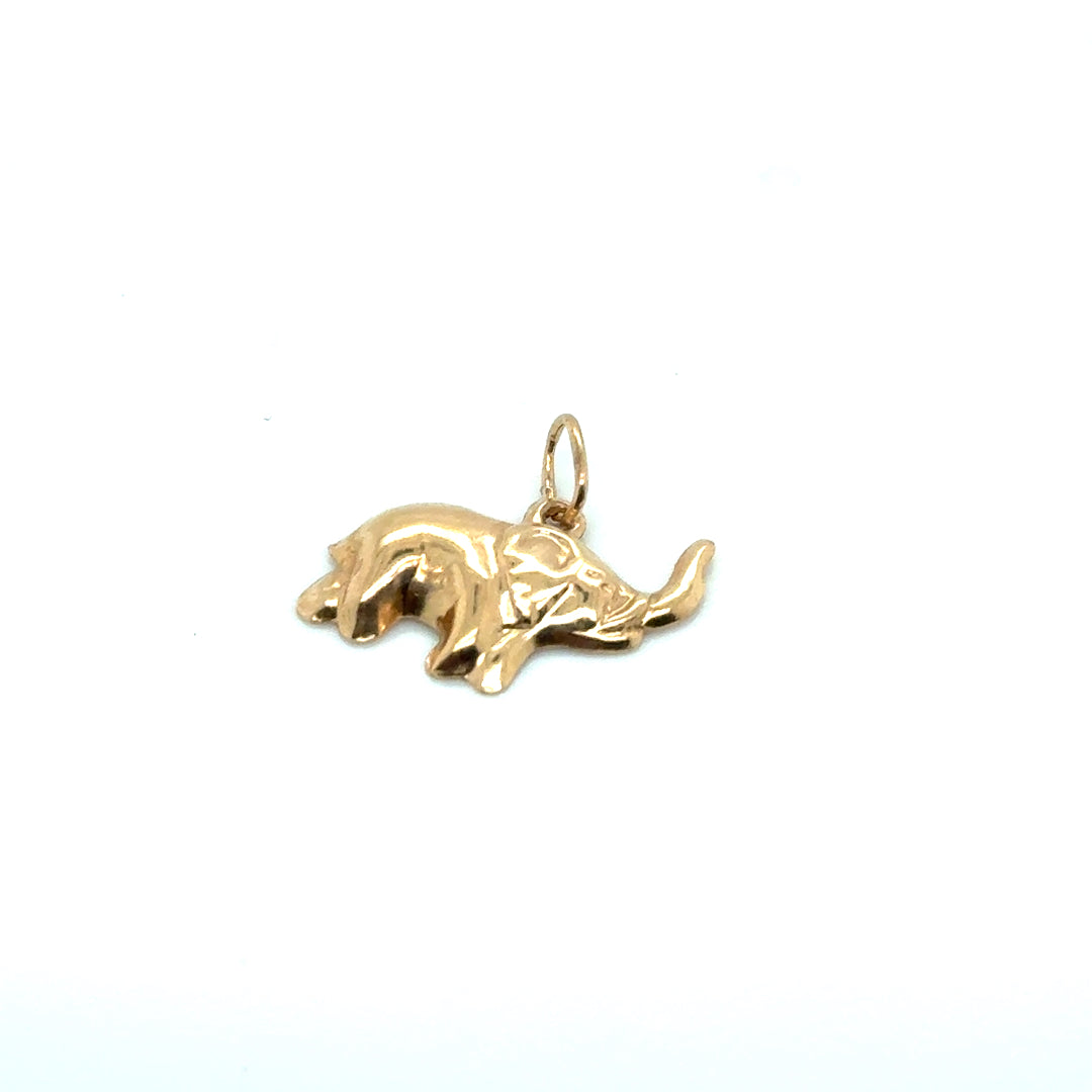 14k Yellow Gold Elephant Pendant