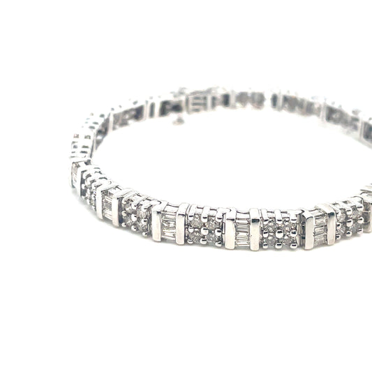 14k White Gold 4.42 CT TW Diamonds Bracelet
