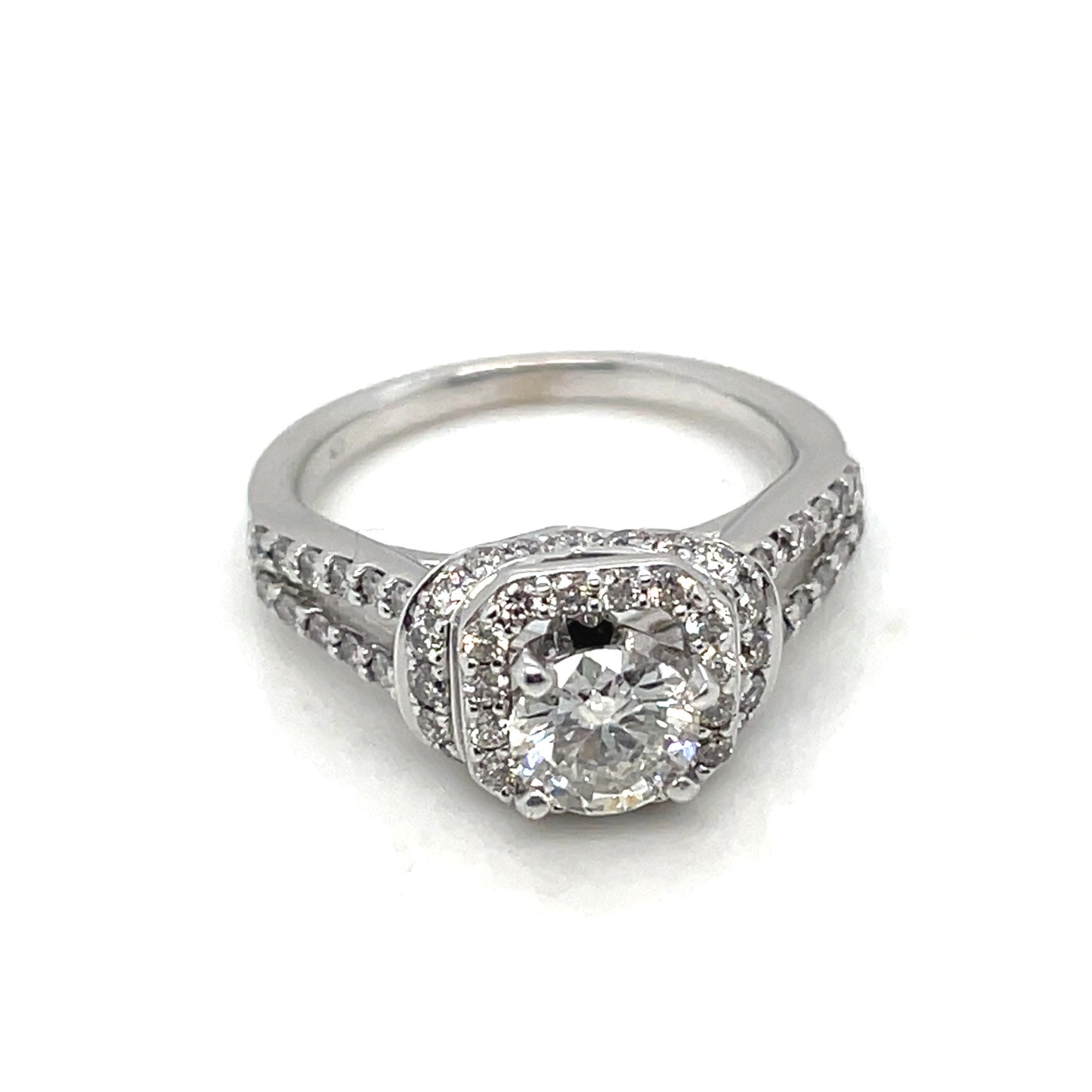 14k White Gold Engagement 1.55 CT TW Diamonds Ring