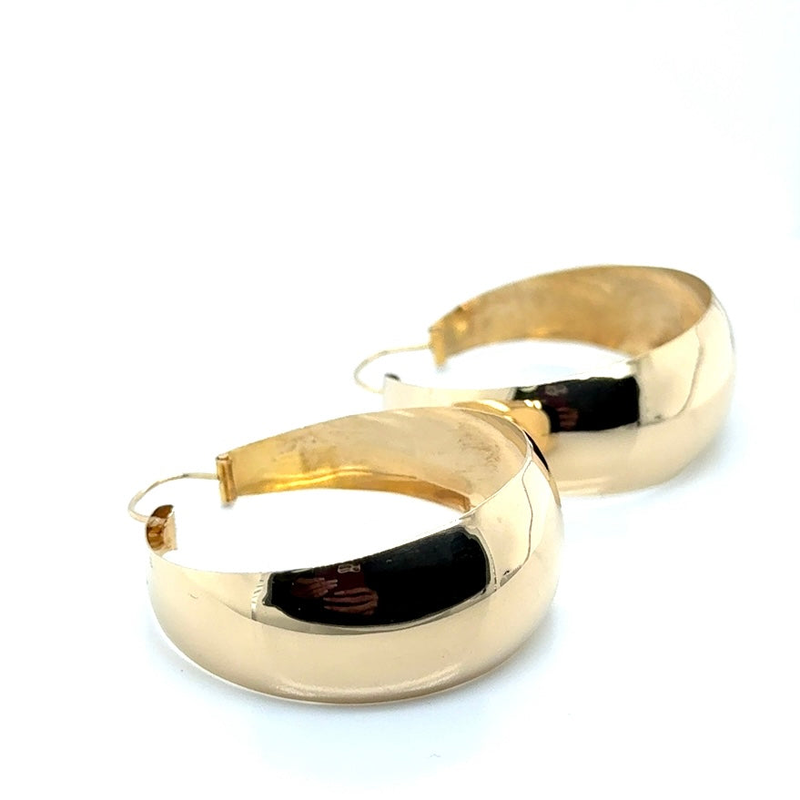 18k Yellow Gold Round Earrings