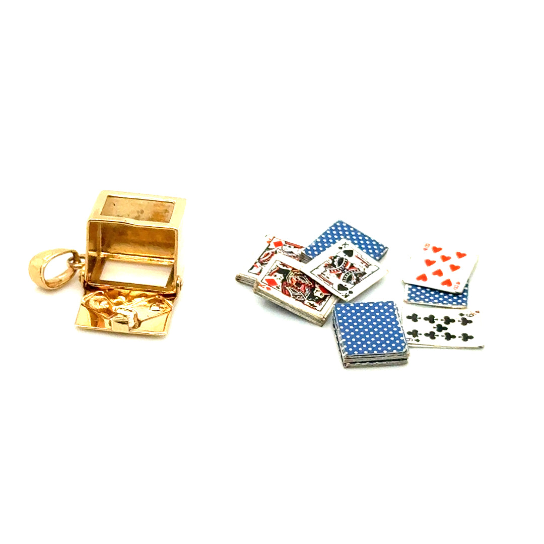 Vintage 14k Yellow Gold Playing Cards Charm