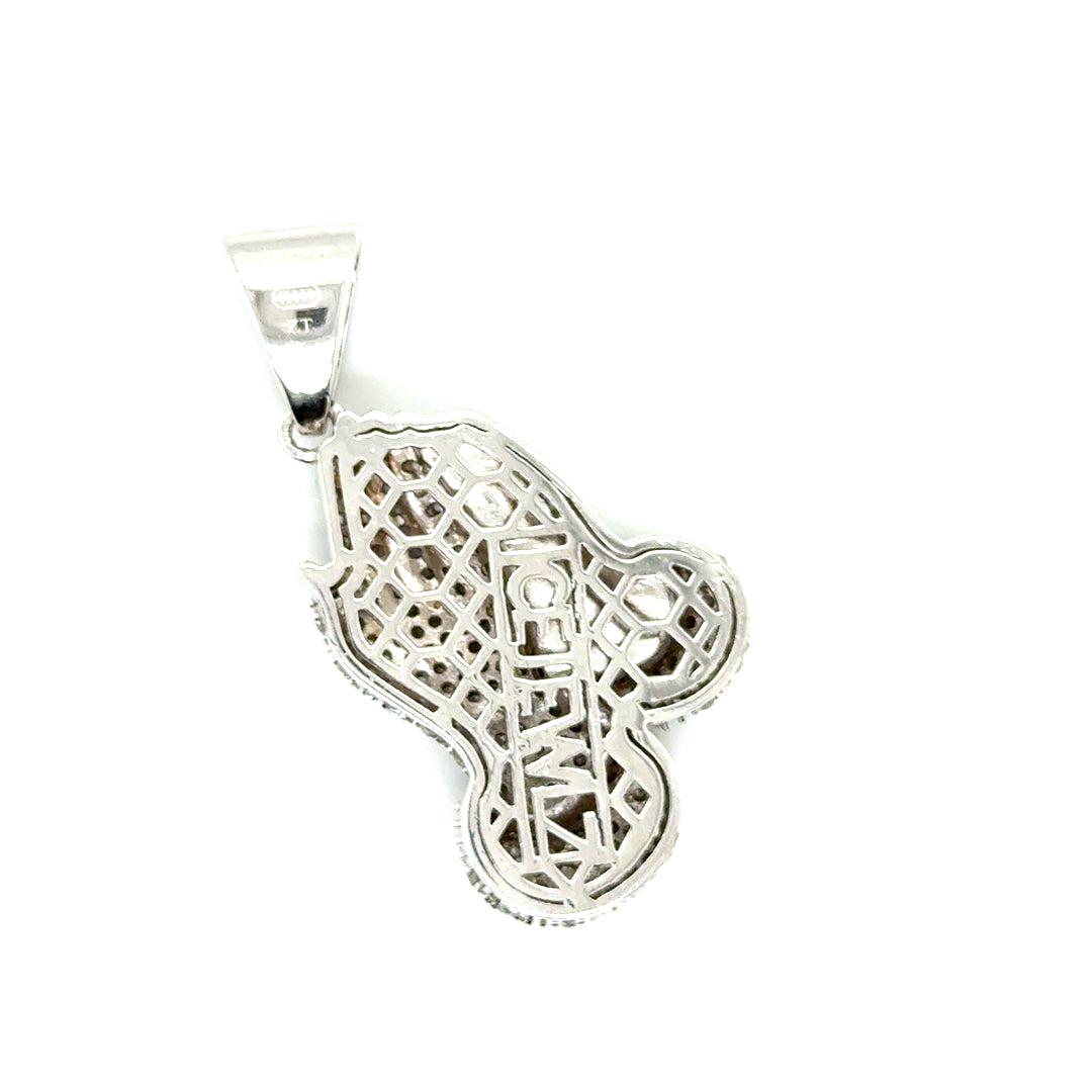 925 Sterling Silver Playing Hands CZ Pendant