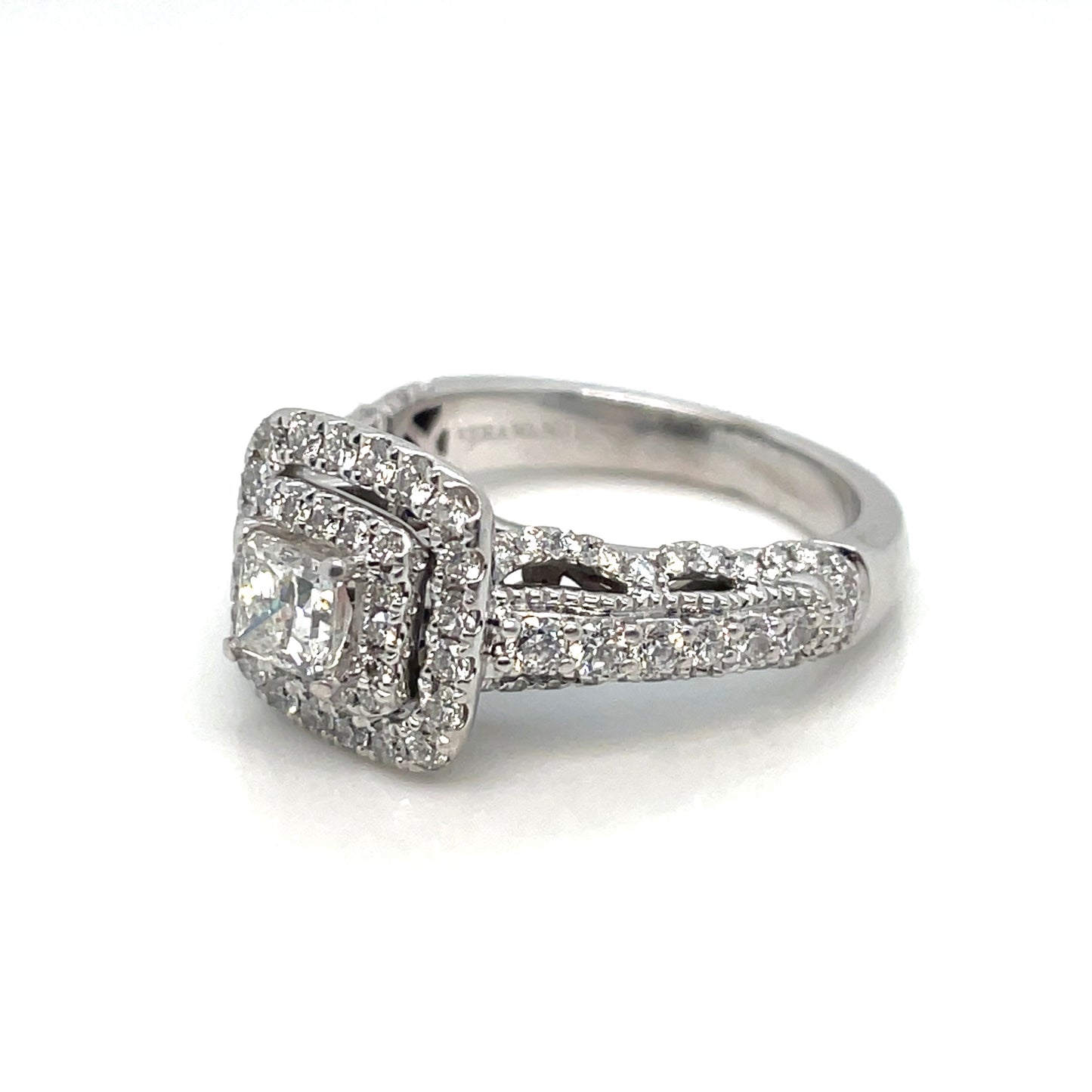14k White Gold Vera Wang Love Engagement 1.32 CT TW Diamonds Ring