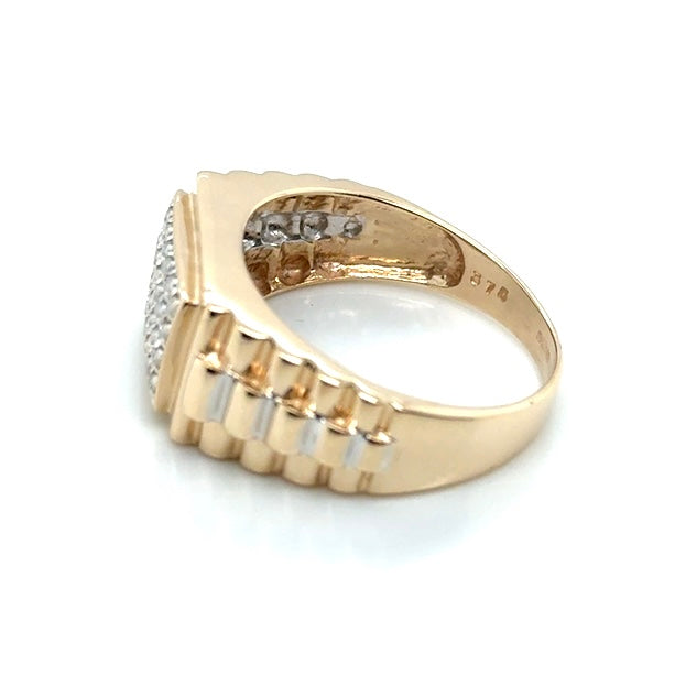 9k Yellow Gold 0.24 CT TW White Diamonds Men’s Ring