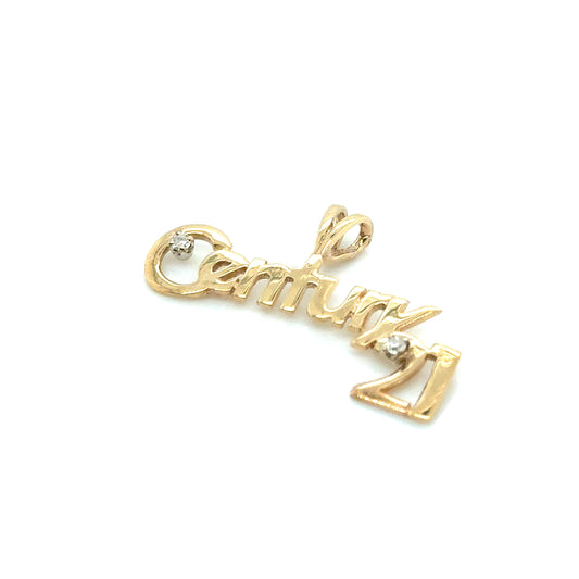 14k Yellow Gold “Century 21” Diamond Pendant