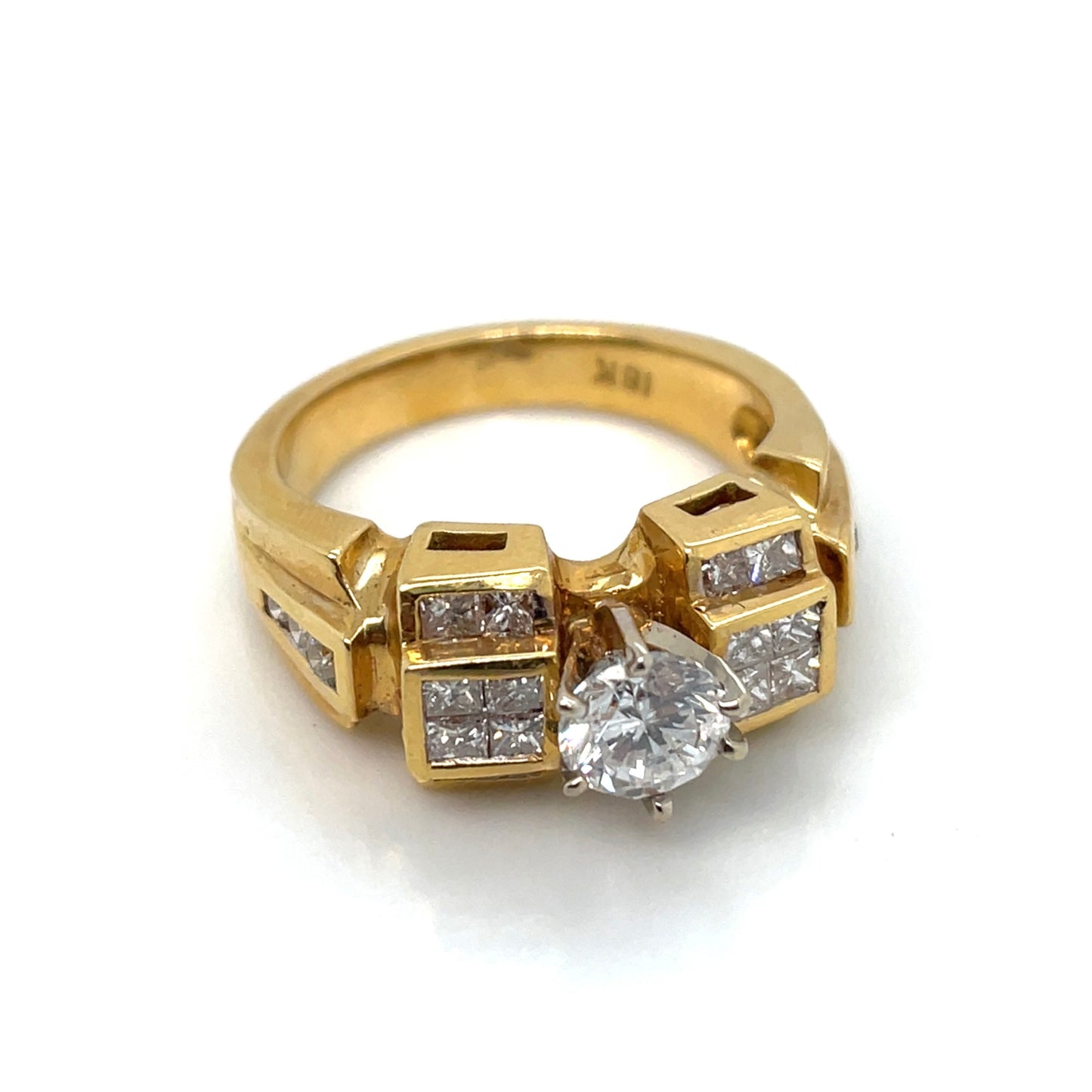 18k Yellow Gold Engagement Diamond 1.55 CT Ring
