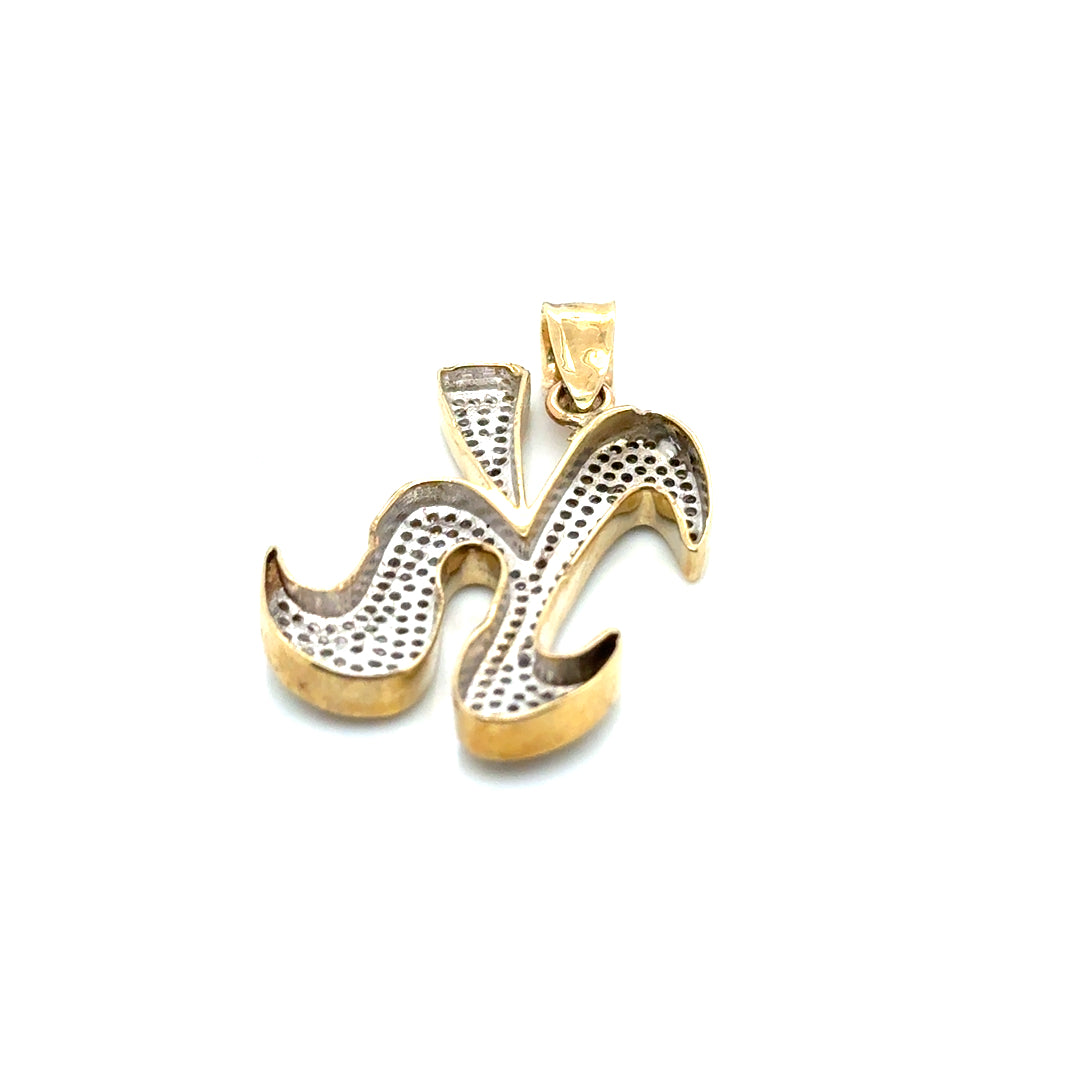 14k Yellow Gold 1.40 CT TW Diamond Letter “K” Pendant