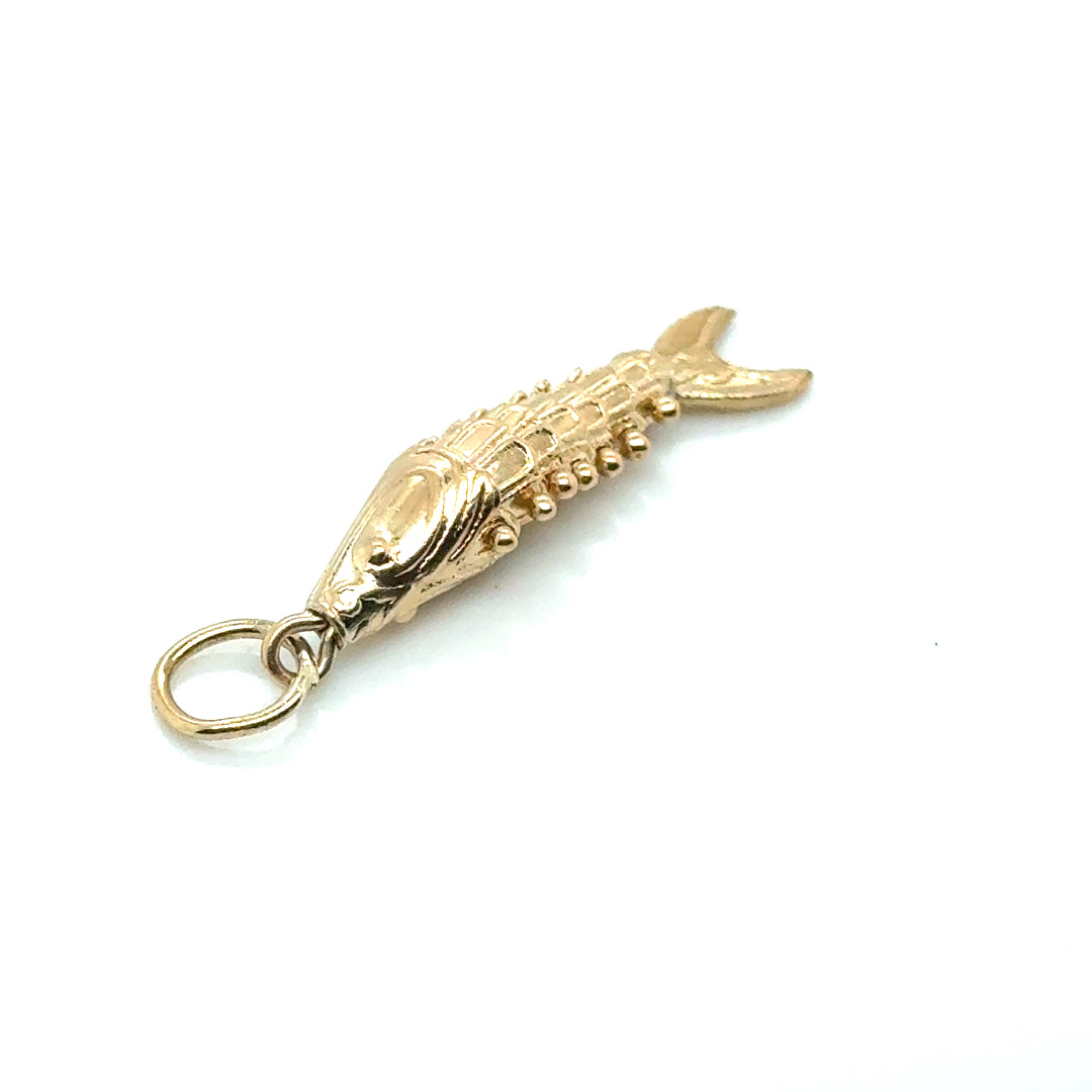 14k Yellow Gold Fish Pendant