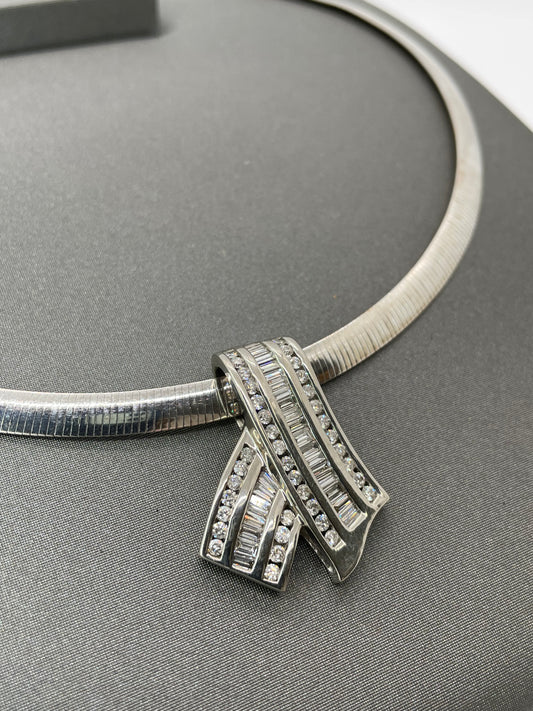 New 14k White Gold 2 CT TW Diamond Pendant