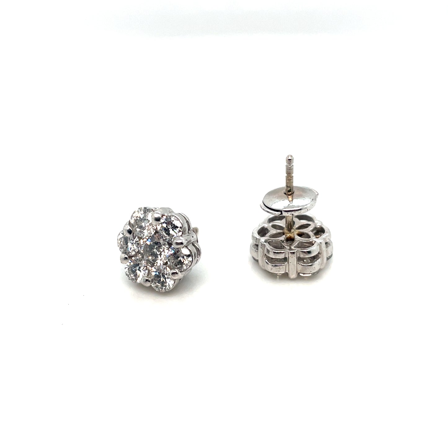 18k White Gold 1.75 CT TW Diamonds Earrings