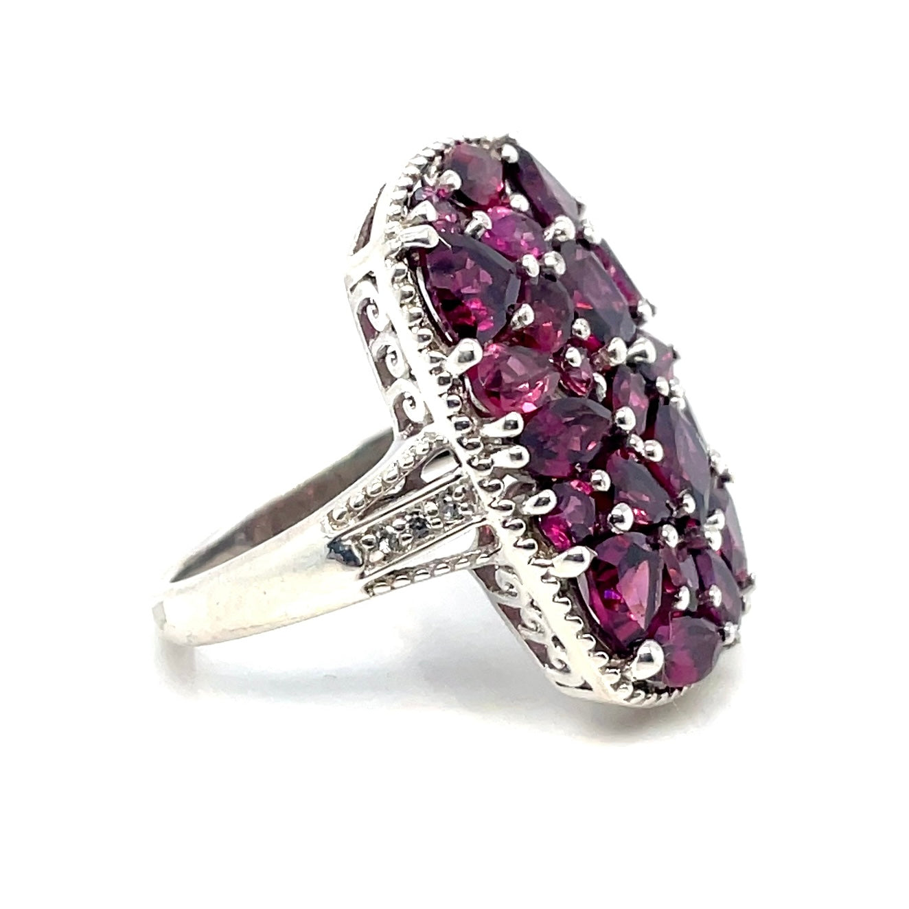 Silver Tourmaline and Diamond Ring