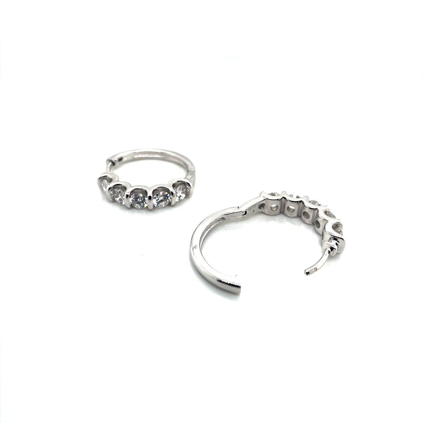 14k White Gold 1.5 CT TW SVD Diamonds Hoop Earrings