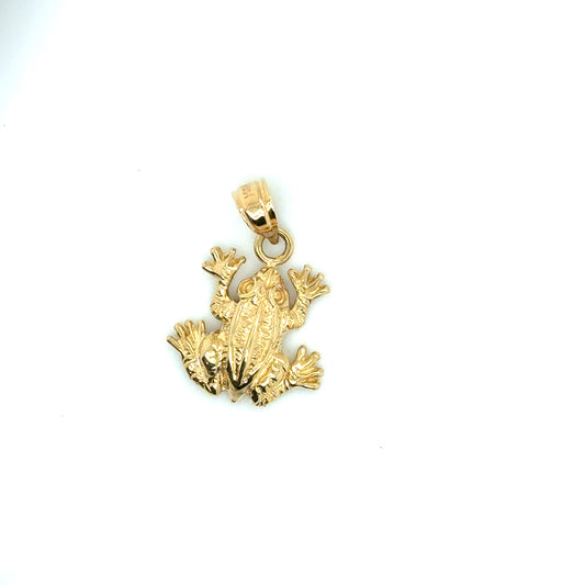14k Yellow Gold Frog Pendant