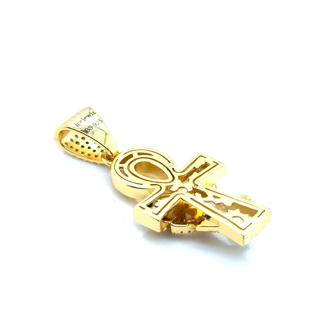 925 Gold Plated Eye of Horus CZ Pendant