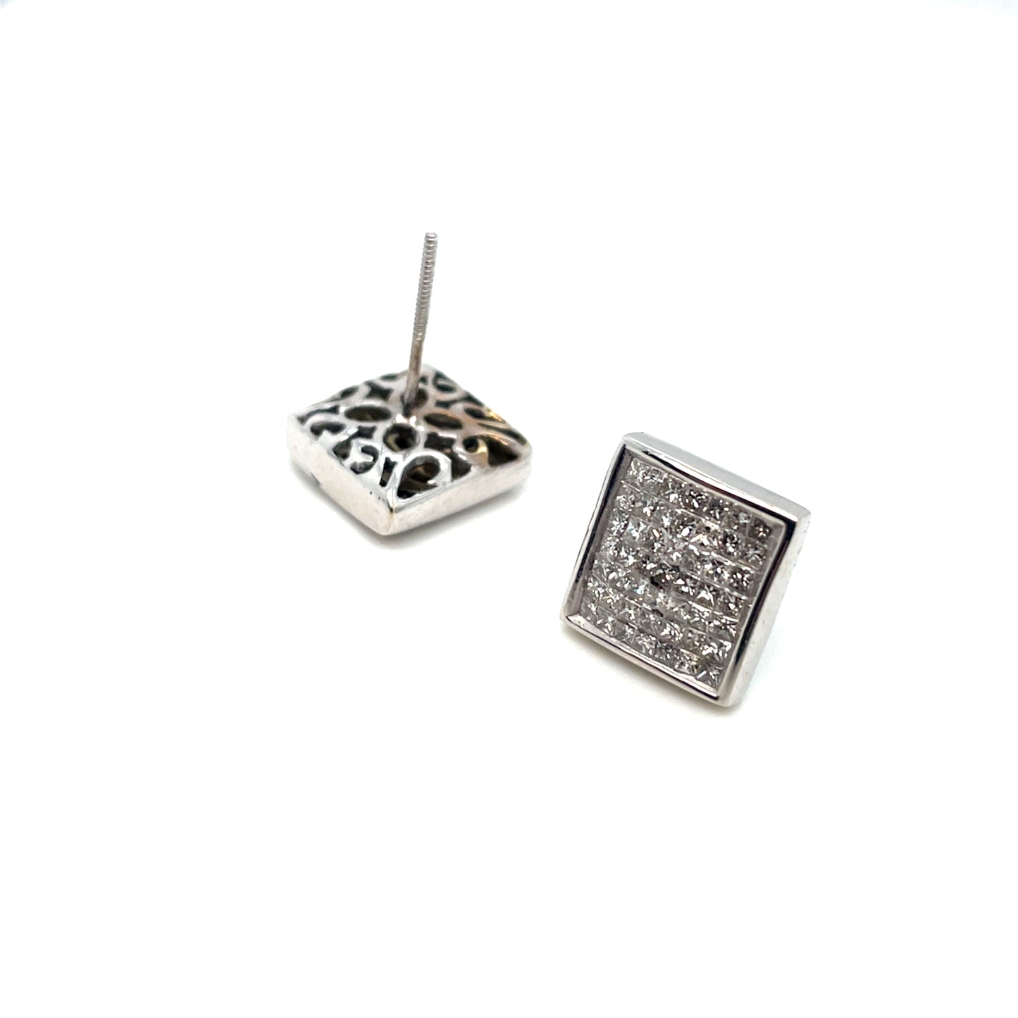 14k White Gold 1 CT TW Diamonds Earrings