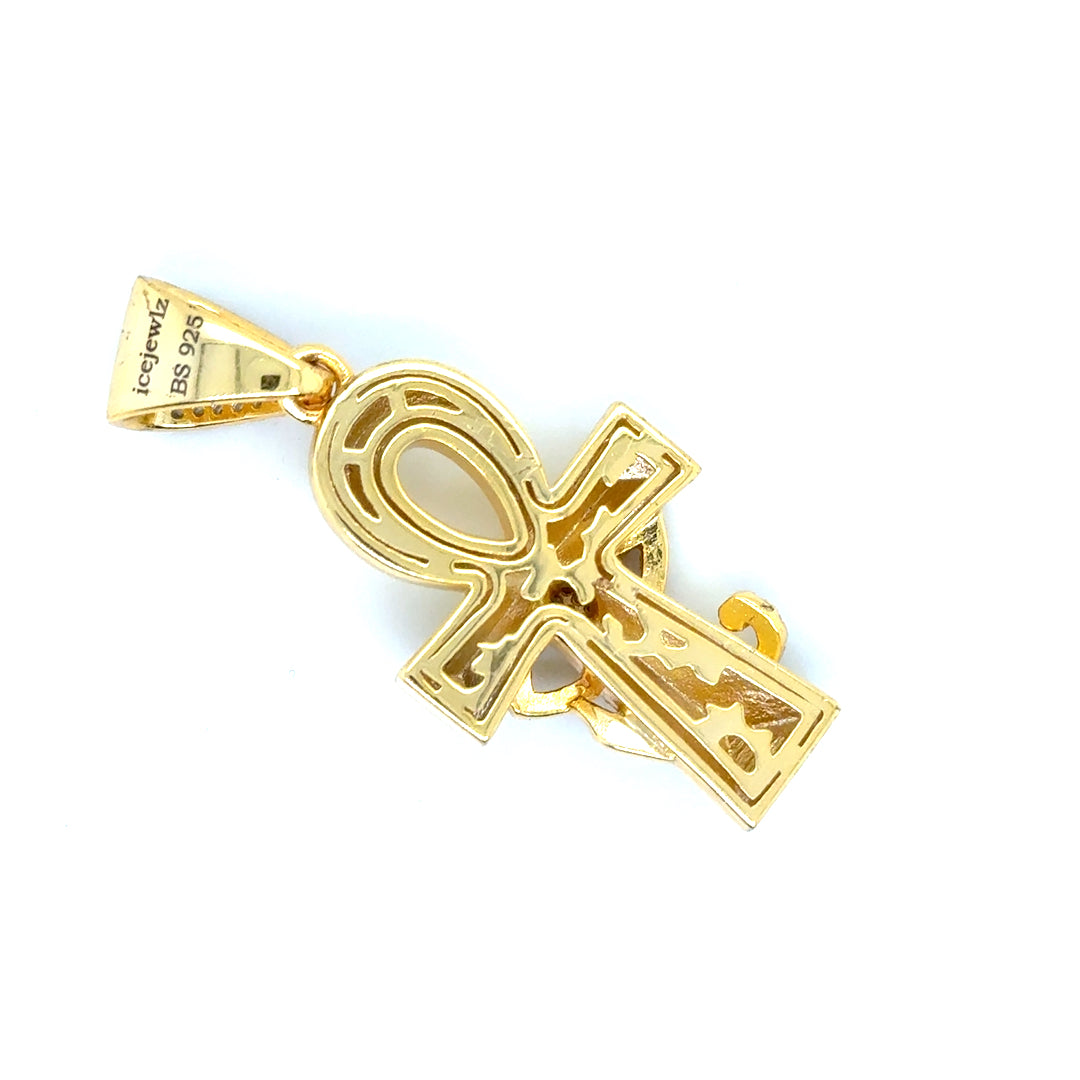 925 Gold Plated Eye of Horus CZ Pendant