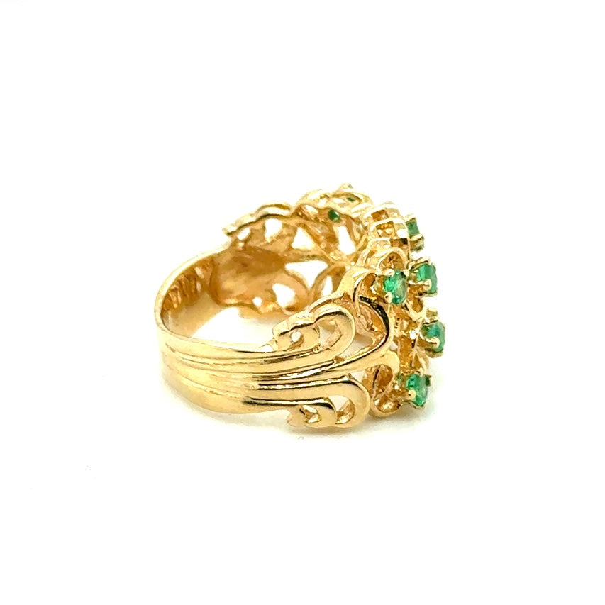 14k Yellow Gold Emerald Ring