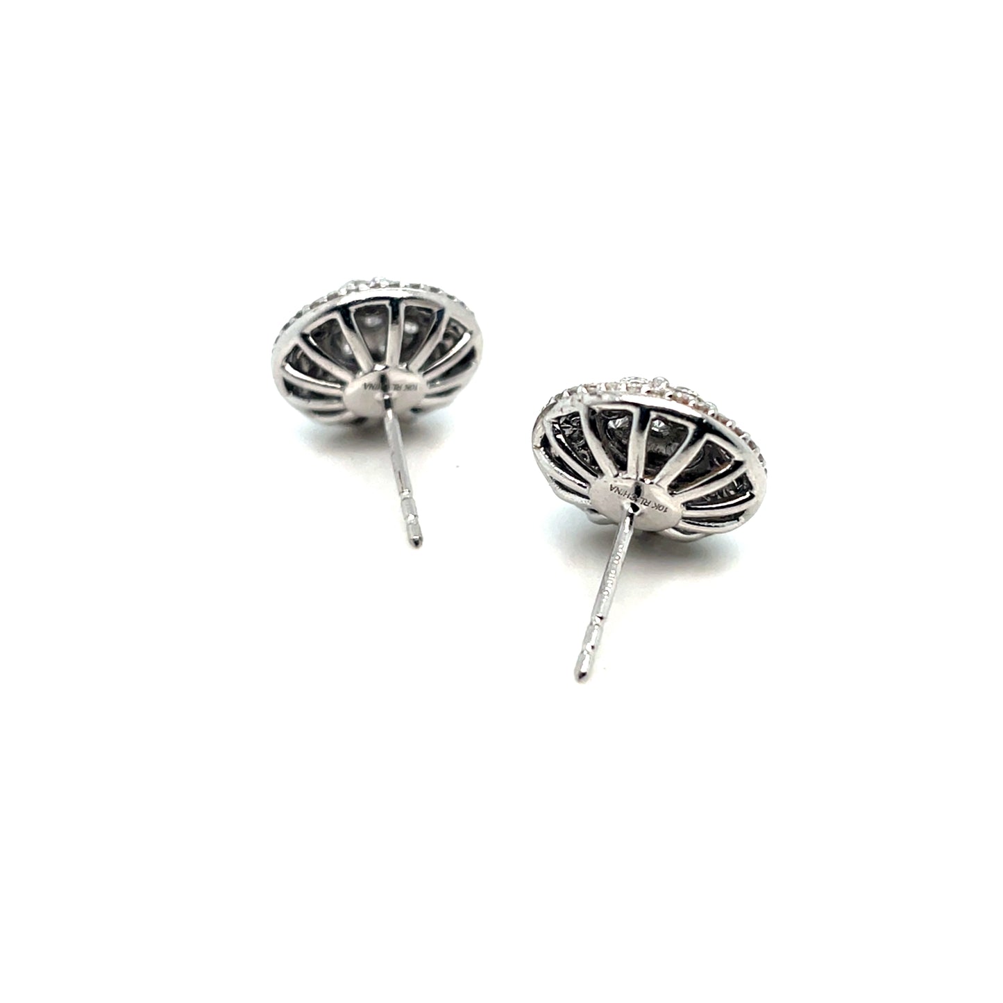 10k White Gold 2.2 CT TW Diamonds Earrings