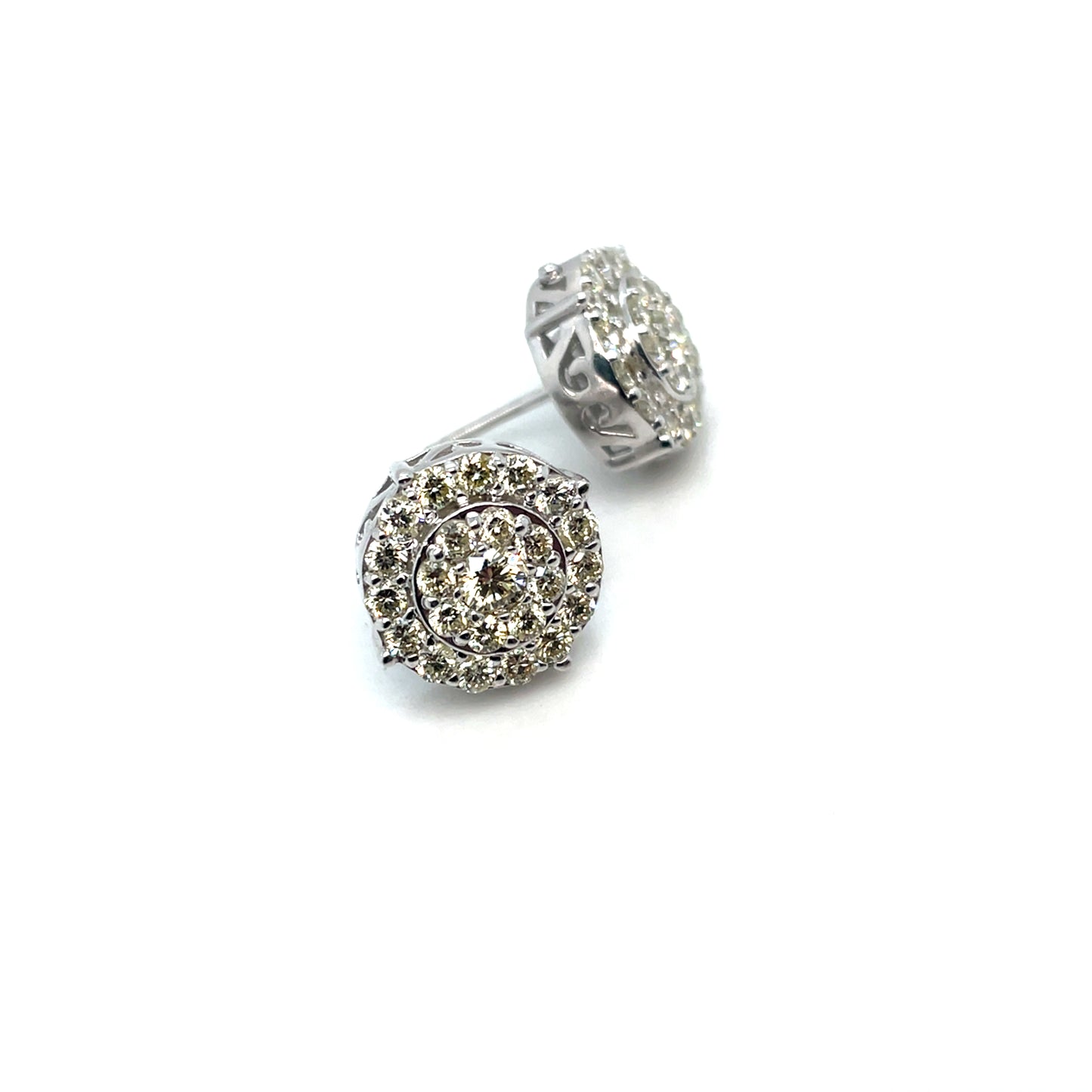 14k White Gold 1.5 CT TW Diamonds Earrings