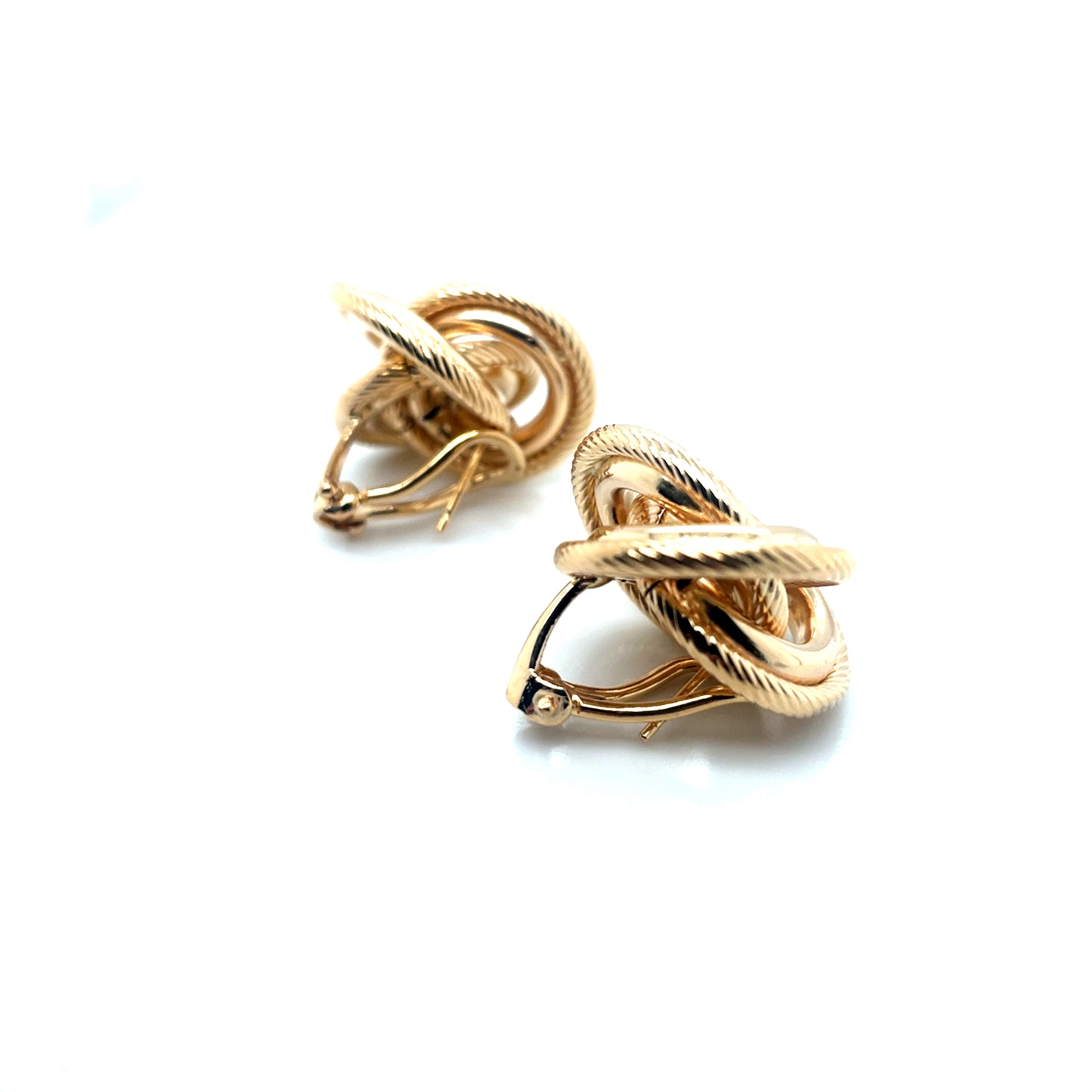 14k Yellow Gold Ladies Love Knot Earrings