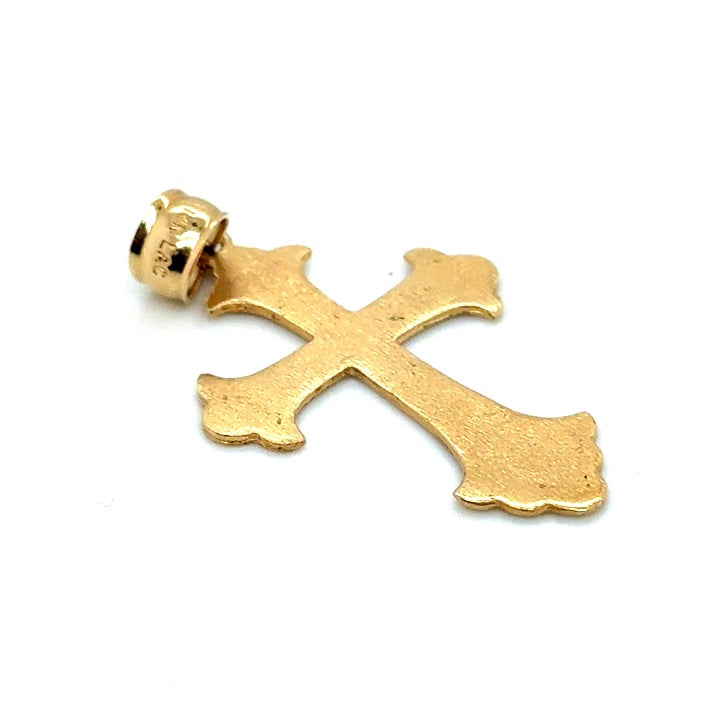 14k Yellow Gold Cross Pendant
