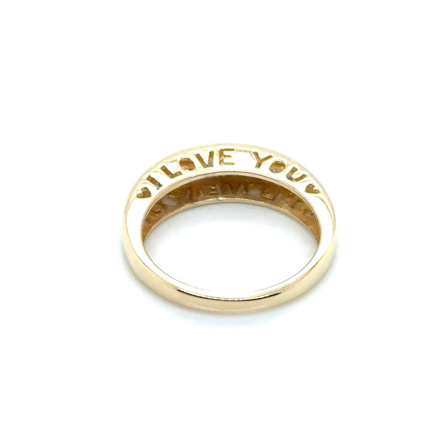 New 10k Yellow Gold Diamond “ I love You” Ring