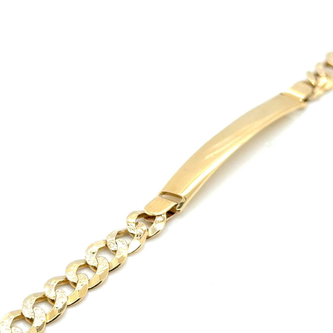 New 14k Yellow and White Gold Diamond Cut Design Men’s Bracelet