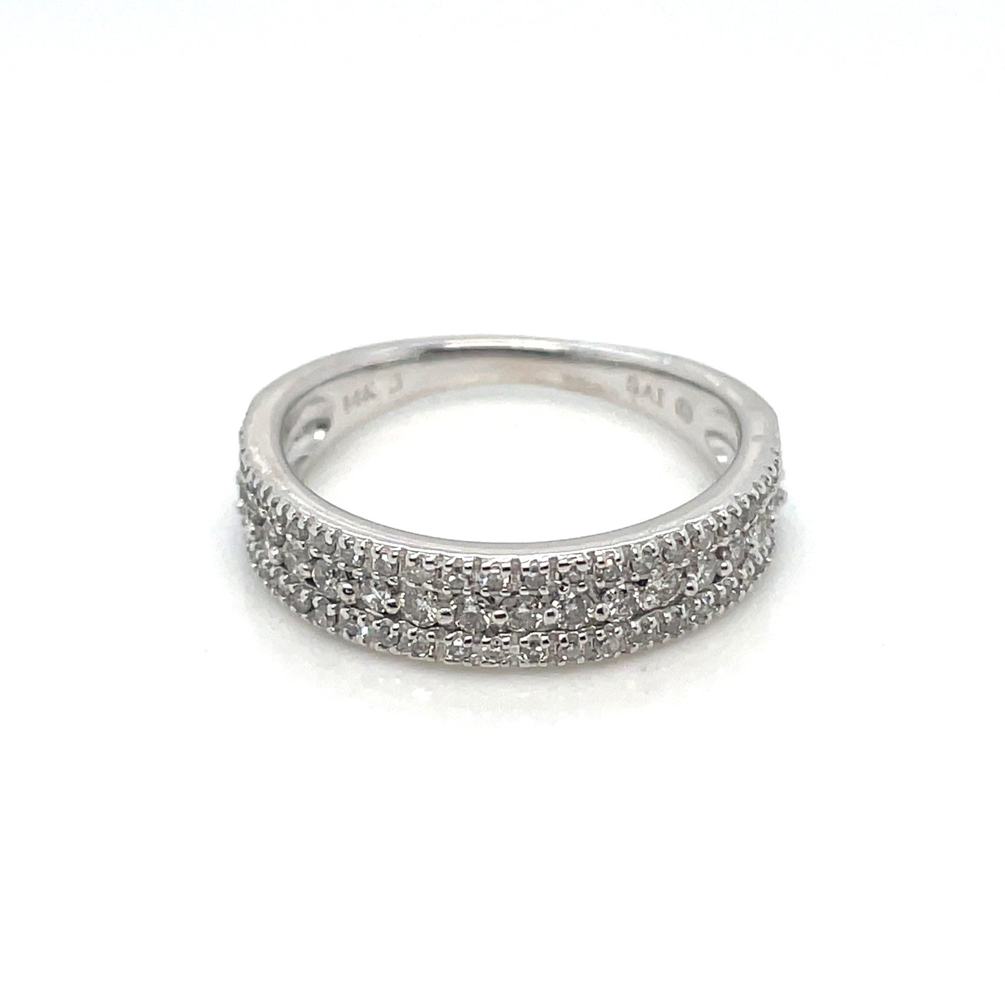 14k White Gold Engagement 0.90 CT TW Diamonds Ring
