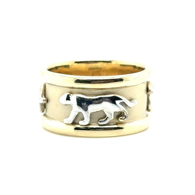 14k Yellow and White Gold Panthers Ring
