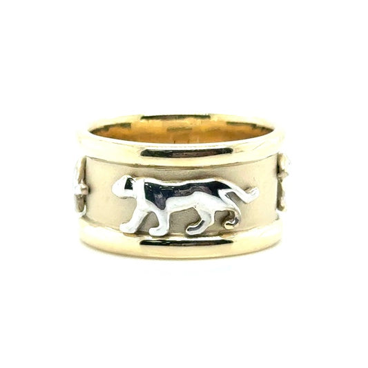 14k Yellow and White Gold Panthers Ring
