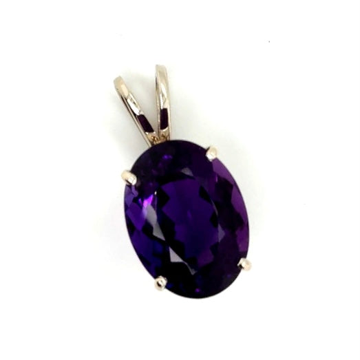 14k White Gold Purple Amethyst Pendant