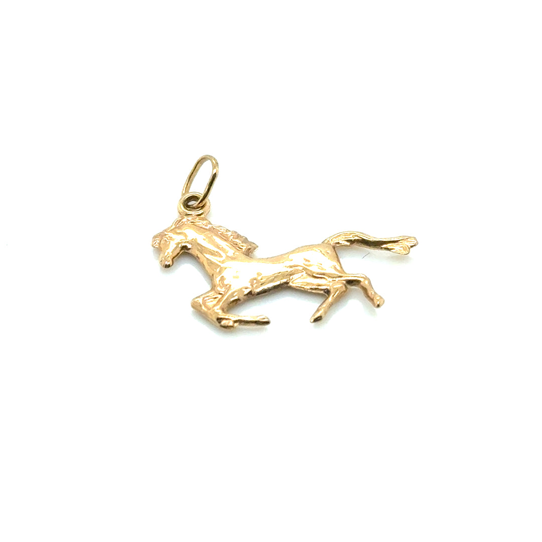 14k Yellow Gold Horse Pendant