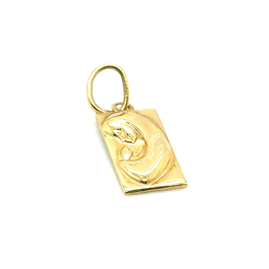 14k Yellow Gold Virgin Mary Pendant