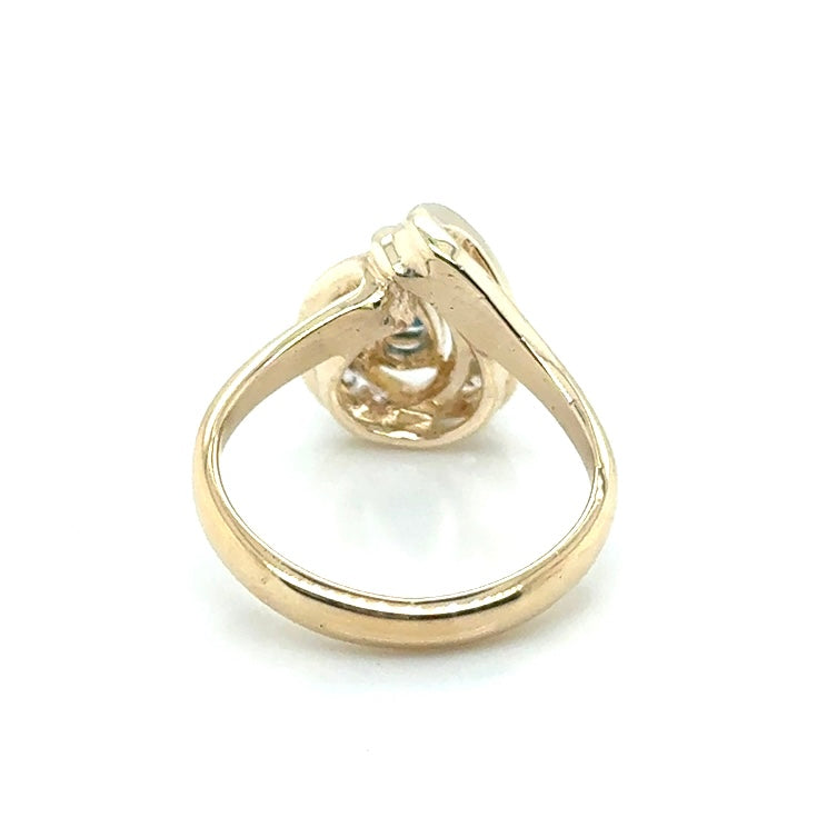 14k Yellow Gold Genuine Sapphire and 0.040 CT TW Diamond Ring